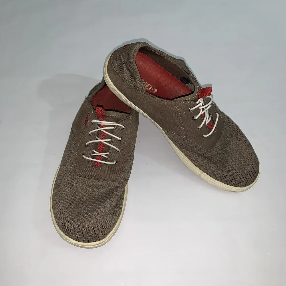 OluKai Nohea Moku Shoes Mens Size 9 Brown Mesh Lace Up Casual Sneakers EU 42